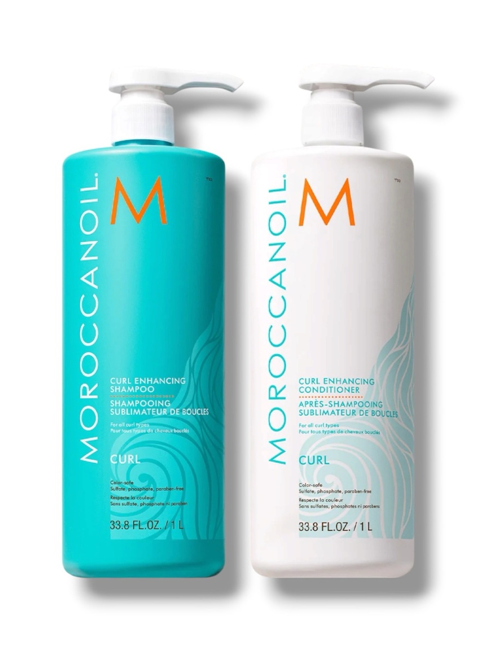 Moroccanoil Curl Enhancing Shampoo & Conditioner Liter Bundle, 33.8oz each / NEW